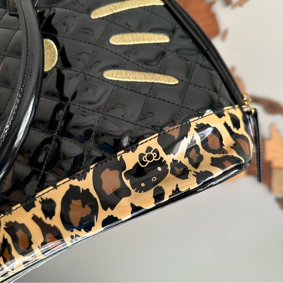 LOUNGEFLY Sanrio Hello Kitty Patent Leather Satchel Leopard Quilted Y2K Handbag - Picture 9 of 9